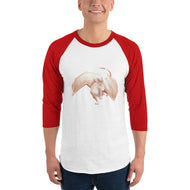 Scolecite Mineral Dragon - 3/4 Sleeve Raglan Shirt