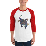 Bismuth Mineral Dragon - 3/4 Sleeve Raglan Shirt