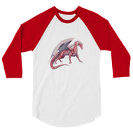 Rhodochrosite Mineral Dragon - 3/4 Sleeve Raglan Shirt