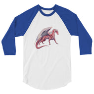 Rhodochrosite Mineral Dragon - 3/4 Sleeve Raglan Shirt