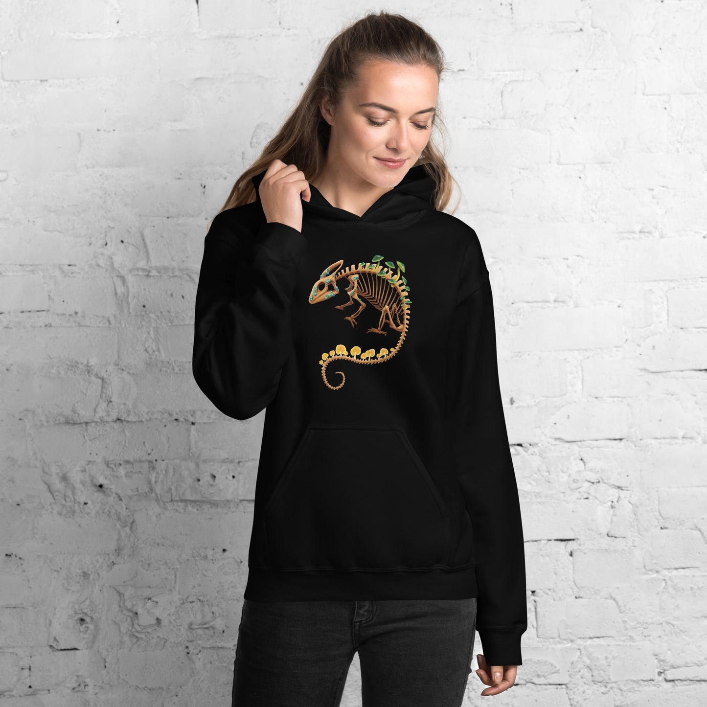 Fungal Chameleon Skeleton - Unisex Hoodie