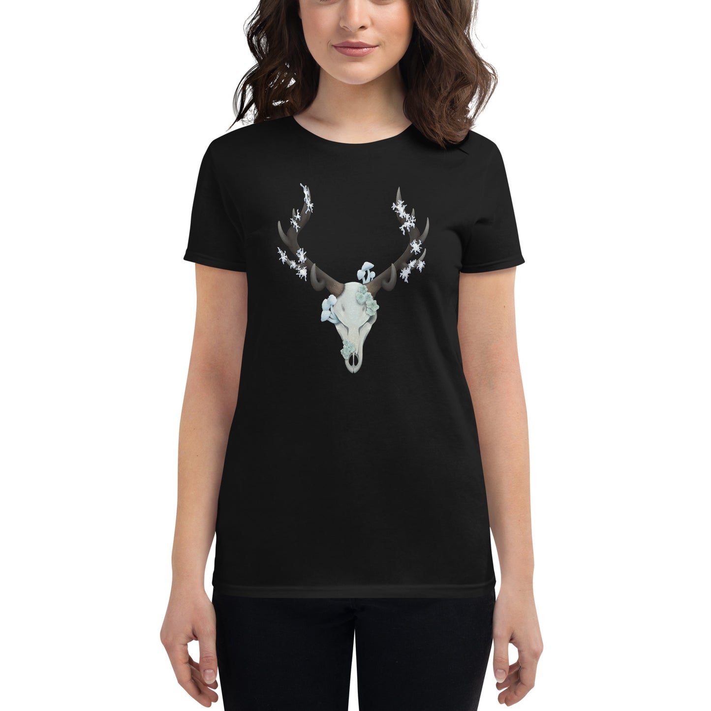 Fungal Elk Skull - Women's Short Sleeve T-Shirt