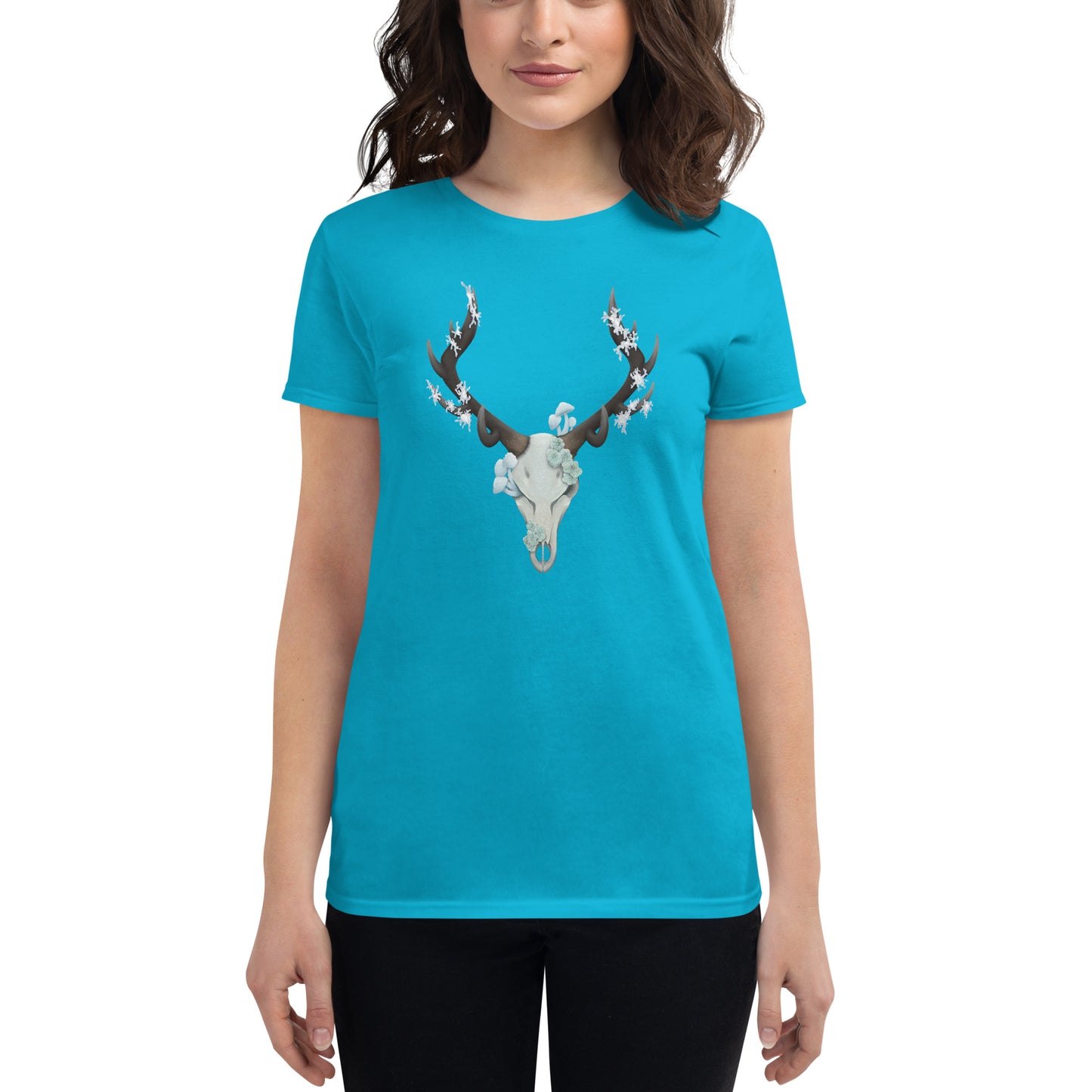Fungal Elk Skull - Women's Short Sleeve T-Shirt