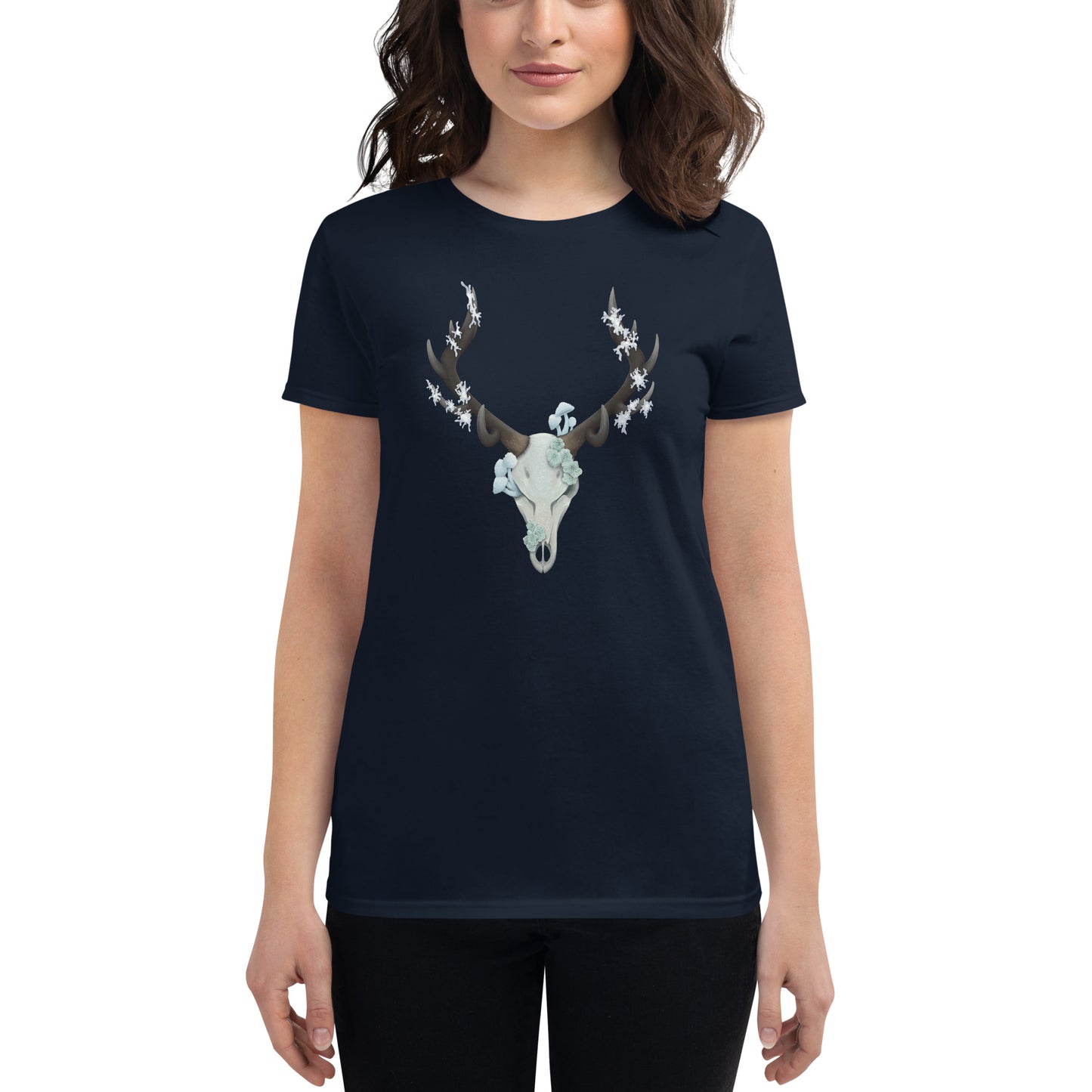 Fungal Elk Skull - Women's Short Sleeve T-Shirt