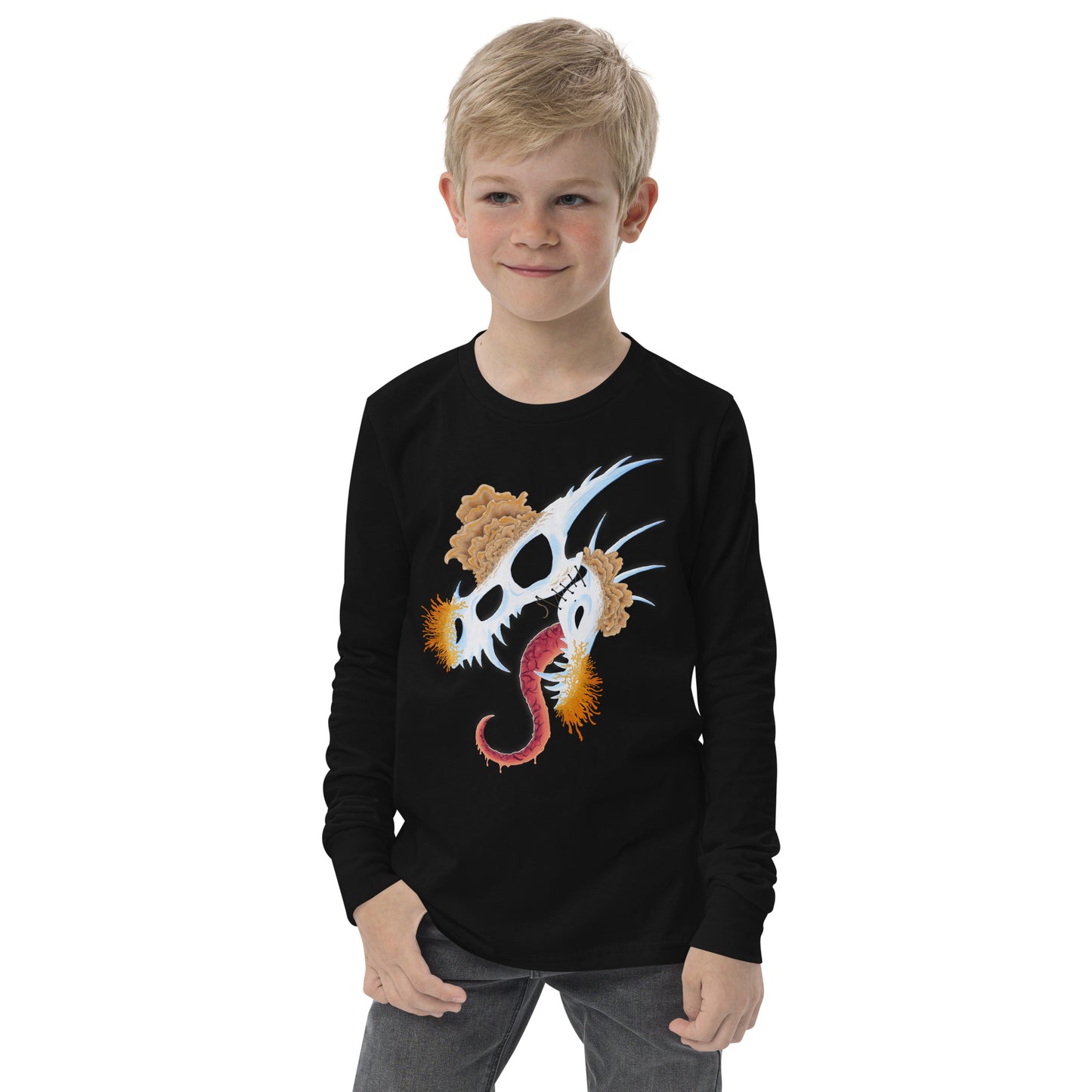 Fungal Dragon Skull - Youth Long Sleeve Tee