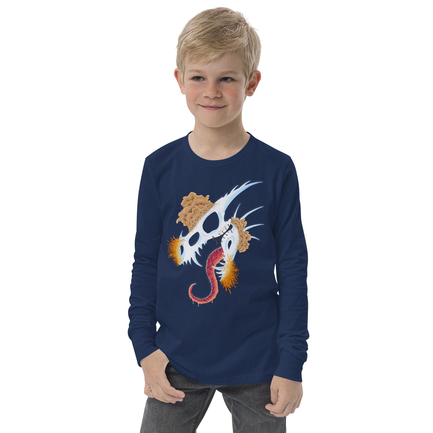 Fungal Dragon Skull - Youth Long Sleeve Tee