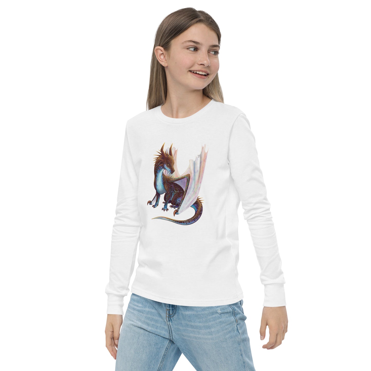 Opal Mineral Dragon - Youth Long Sleeve Tee