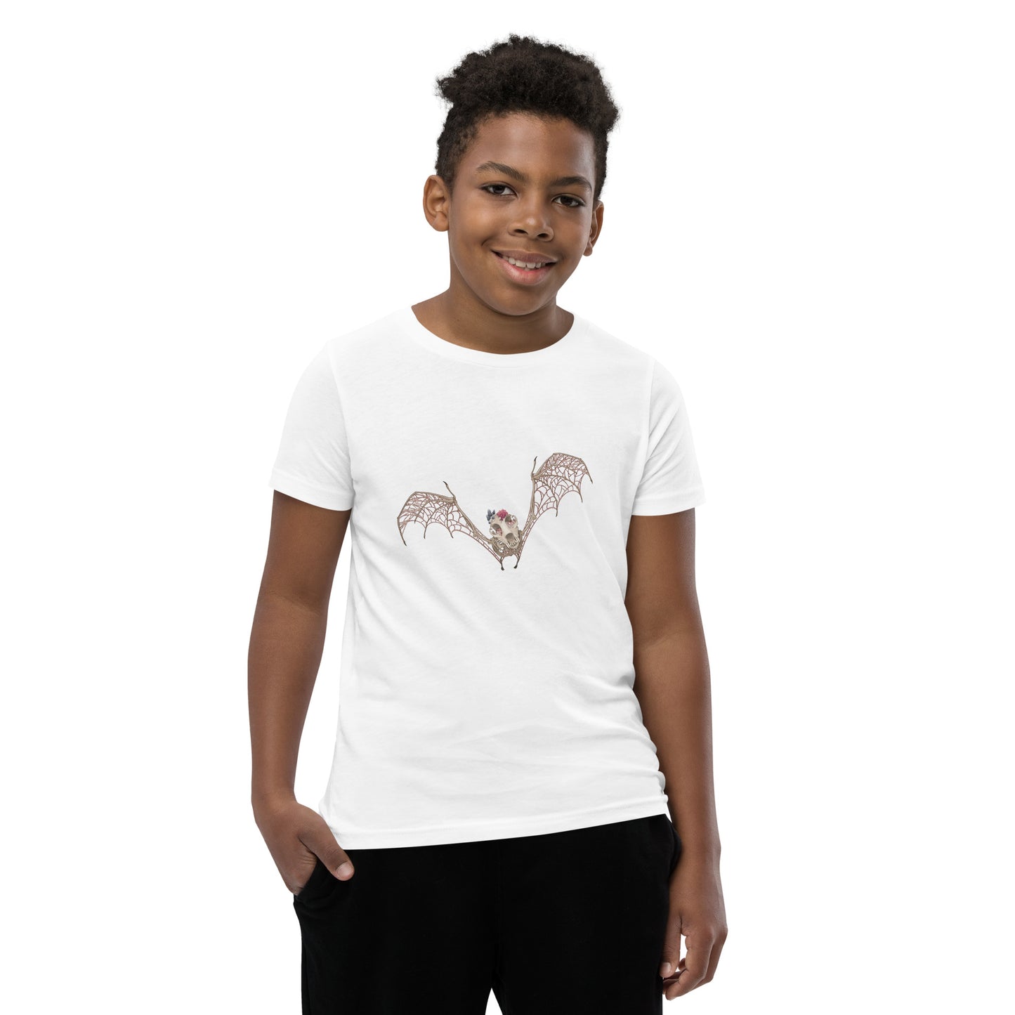 Fungal Bat Skeleton - Youth Short Sleeve T-Shirt