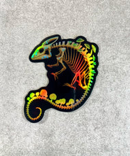 Fungal Chameleon Skeleton - Holographic Sticker