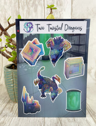 Bismuth Mineral Dragon - Sticker Sheet