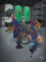 Bismuth Mineral Dragon - Art Print