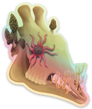 Fungal Giraffe Skull - Holographic Sticker