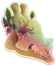 Fungal Giraffe Skull - Holographic Sticker