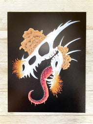 Fungal Dragon Skull - Art Print