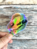 Fungal Dilophosaurus Skull - Holographic Sticker