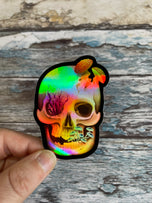 Fungal Human Skull - Holographic Sticker