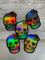 Fungal Human Skull - Holographic Sticker