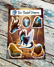 Opal Mineral Dragon - Sticker Sheet