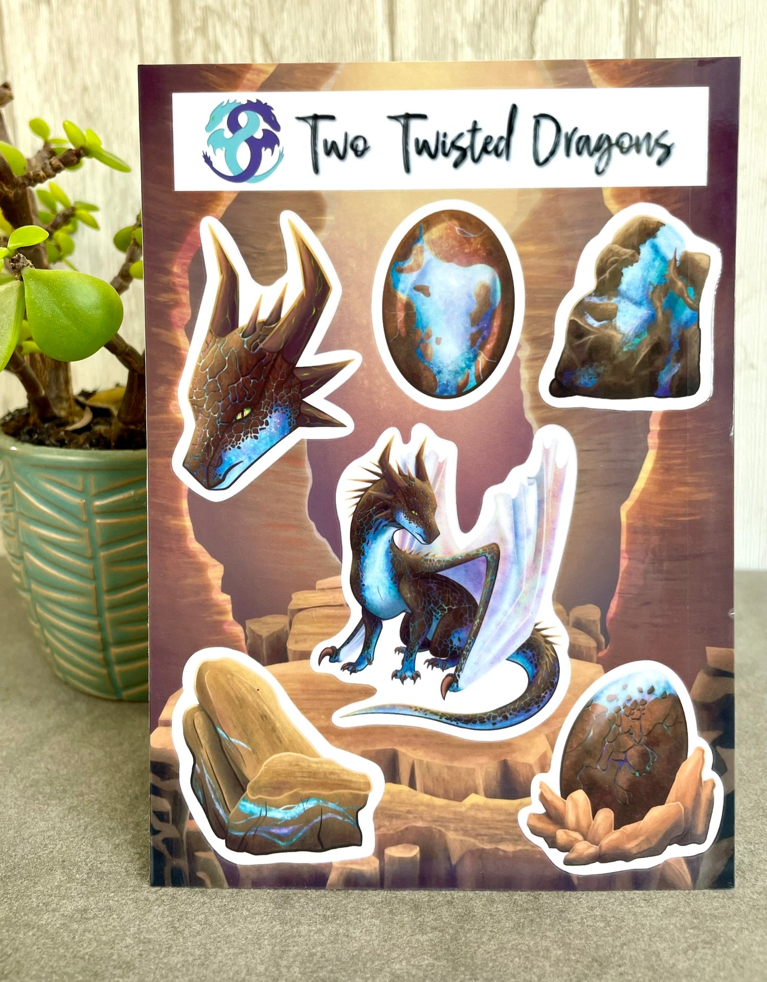 Opal Ras Sticker Opal Mineral Dragon - Sticker Sheet – Two Twisted Dragons
