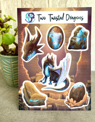 Opal Mineral Dragon - Sticker Sheet