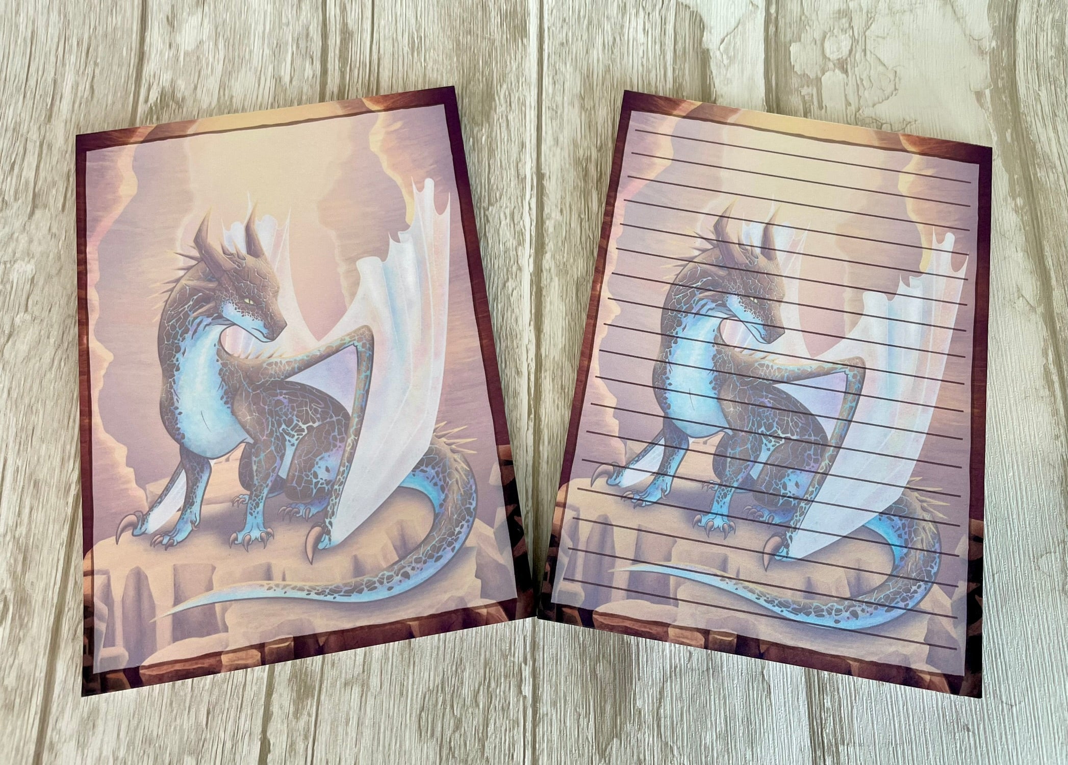 Dragon Notepad Opal Mineral Dragon - 5 x 7 Notepads – Two Twisted Dragons
