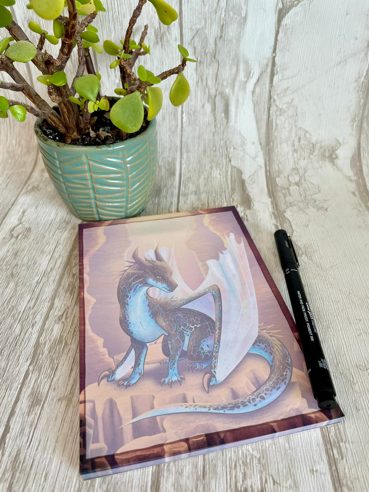 Dragon Notepad Opal Mineral Dragon - 5 x 7 Notepads – Two Twisted Dragons