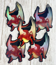 Cinnabar Mineral Dragon - Holographic Sticker