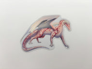 Rhodochrosite Mineral Dragon - Holographic Sticker