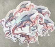 Rhodochrosite Mineral Dragon - Holographic Sticker