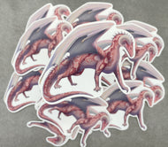 Rhodochrosite Mineral Dragon - Matte Sticker