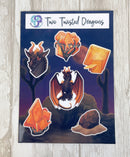 Wulfenite Mineral Dragon - Sticker Sheets