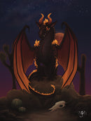 Wulfenite Mineral Dragon - Art Print