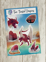 Cinnabar Mineral Dragon - Sticker Sheet