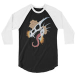 Fungal Dragon Skull - 3/4 Sleeve Raglan Shirt