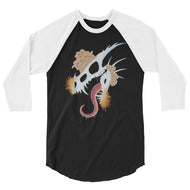 Fungal Dragon Skull - 3/4 Sleeve Raglan Shirt