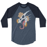 Fungal Dragon Skull - 3/4 Sleeve Raglan Shirt