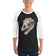 Fungal Dilophosaurus Skull - 3/4 sleeve raglan shirt
