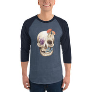 Fungal Human Skull - 3/4 Sleeve Raglan Shirt