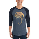 Septarian Mineral Dragon - 3/4 Sleeve Raglan Shirt