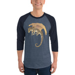Septarian Mineral Dragon - 3/4 Sleeve Raglan Shirt