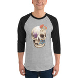 Fungal Human Skull - 3/4 Sleeve Raglan Shirt