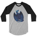 Azurite Mineral Dragon - 3/4 Sleeve Raglan Shirt