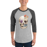 Fungal Human Skull - 3/4 Sleeve Raglan Shirt
