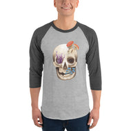 Fungal Human Skull - 3/4 Sleeve Raglan Shirt