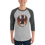 Wulfenite Mineral Dragon - 3/4 Sleeve Raglan Shirt