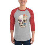 Fungal Human Skull - 3/4 Sleeve Raglan Shirt