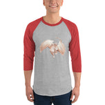 Scolecite Mineral Dragon - 3/4 Sleeve Raglan Shirt