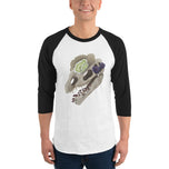 Fungal Dilophosaurus Skull - 3/4 sleeve raglan shirt