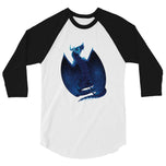 Azurite Mineral Dragon - 3/4 Sleeve Raglan Shirt