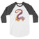 Fluorite Mineral Dragon - Unisex 3/4 Sleeve Raglan Shirt